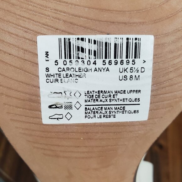 Clarks Sandals Women's 8 M White Leather Ankle Strap Block Heel Snake Print - Picture 9 of 10